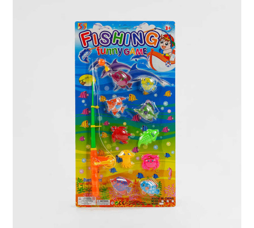 Рибалка 555-12 B (96/2) магнітна, 10 рибок, вудка з котушкою, на листі