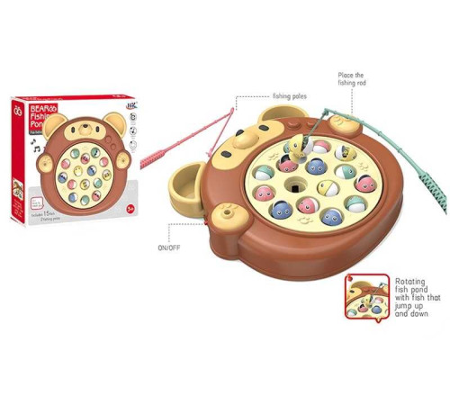 Риболовля 104 C (60) “Ведмедик”, ігрове поле обертається, 15 рибок, 2 вудки, мелодія, від батарейок, в коробці – в наличии! Купите сейчас у KAZKOVA