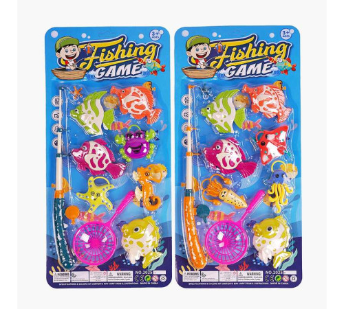 Риболовля 2025-3 (96/2) 2 види, на гачках, магнітна, 7 рибок, 1 вудка, сачок, на листі