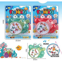 Риболовля 137-11 A (60/2) 2 види, автоматичне обертання ігрової платформи, звук, 8 рибок, рибки відкривають рот, 2 вудки, на листі