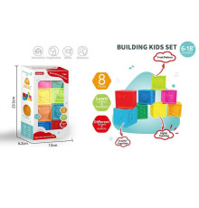 Сенсорні кубики 52077 (36) 8 штук, тварини, цифри, фрукти, в коробці