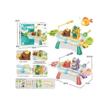 Риболовля QY 9995 (36) 2 кольори, платформа трансформується в столик, циркуляція води, механічне колесо, рибки з гачками, вудки, аксесуари, в коробці