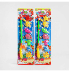 Риболовля 555-39 (120/2) 2 види, магнітна, 7 рибок, вудка з котушкою, на листі