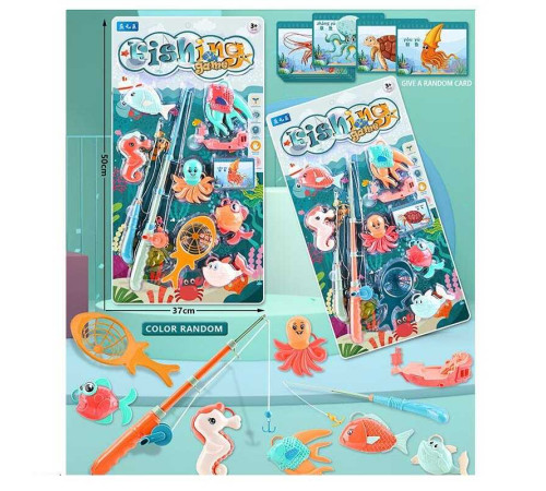 Риболовля 166 (72/2) 2 види, 6 рибок, 2 види вудочок, сачок, на листі