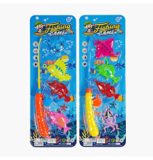 Риболовля 2024-1 (336/2) 2 види, на гачках, 4 рибки, 1 вудка, на листі