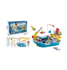 Риболовля YY 6034 (8) довжина 54 см, водні тварини на магнітах, риболовні снасті, гвинтокрил, підйомний кран, човен, в коробці