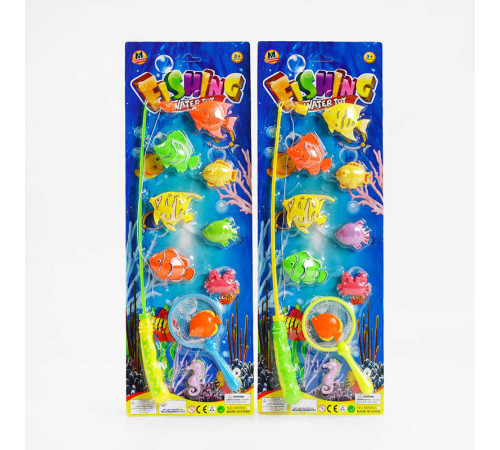 Риболовля 882-7 (144) 9 рибок, вудка, сачок, на листі