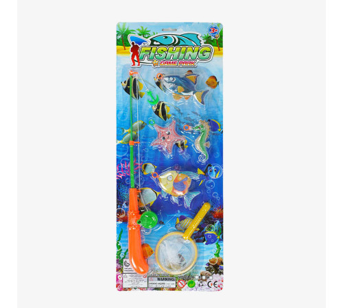 Риболовля 21 B1 (120/2) 4 морські мешканці з кільцем, вудка з гачком, сачок, на листі – в наличии! Купите сейчас у KAZKOVA