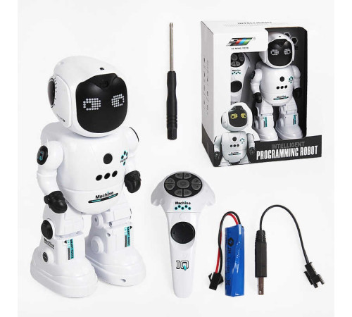 Робот на р/к K 46 (12) звуки, світло, мелодії, рухається, від акум. 3.7 V, режим програмування, реагує на жести та дотик, повертає голову, в коробці