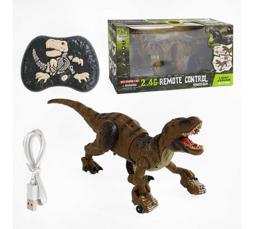 Динозавр на радіокеруванні RS 064 (A) (12/2) вбудований акумулятор, пульт 2.4 G, парогенератор, підсвічування, знімний хвіст, в коробці