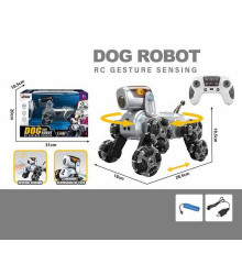 Песик на радіокеруванні Z 6703 A (12) пульт 2.4G, USB-кабель, акум. 3.7V, звуки, роликові колеса, трансформація коліс, сенсорні датчики, беззвучний режим, в коробці