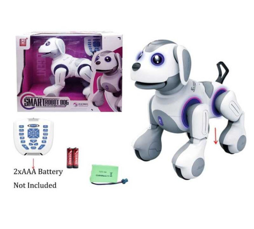 Песик на радіокеруванні G 14 (8) акум. 3,7 V, озвуч. англійською, пісні, історії, географічні факти, рухається, виконує команди, підсвічування, в коробці