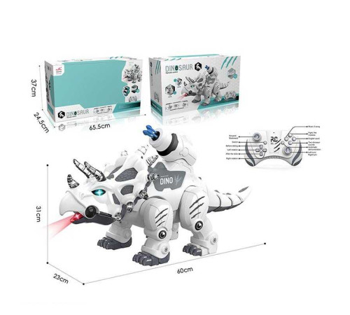 Динозавр на радіокеруванні 911-591 A (4) розміри: 60х23х31 см, акумулятор 7.4V, підсвічування, режим демонстрації, пісні англ мовою, стріляє зарядами з присосками, в коробці