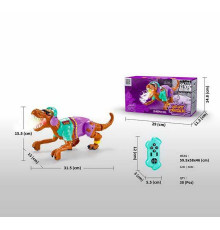 Динозавр на радіокеруванні 3731-1 AD (30) на батарейках, звук, підсвічування, мелодії, пульт 2.4 Гц, парогенератор, бігає, в коробці