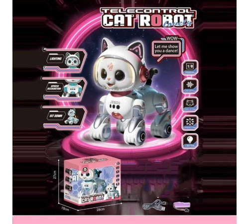 Кошеня на радіокеруванні 788 A-5 (18) акум. 3,7 V, пульт 2,4 Ghz, музика, підсвічування, звуки, USB-кабель, сенсорний датчик, історії англійською мовою, танцює, виконує команди, регулювання гучності, ходить, у коробці – в наличии! Купите сейчас у KAZKOVA