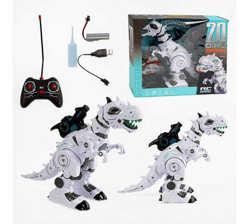 Динозавр на радіокеруванні 585-20 A (18/2) акумулятор 3.7 V, пульт на батарейках, звуки, підсвічування, генерує пару, в коробці