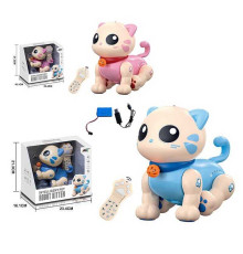 Кошеня на радіокеруванні K 31 Штрихкод=80466 (12) 2 кольори, акум. 3.7V, USB-кабель, підсвічування, звук, музика, реагує на оплески, виконує команди, сенсорні ділянки, програмування, в коробці