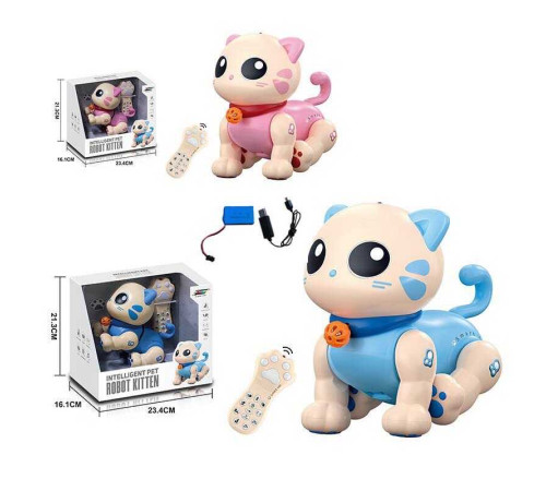 Кошеня на радіокеруванні K 31 Штрихкод=80466 (12) 2 кольори, акум. 3.7V, USB-кабель, підсвічування, звук, музика, реагує на оплески, виконує команди, сенсорні ділянки, програмування, в коробці – в наличии! Купите сейчас у KAZKOVA