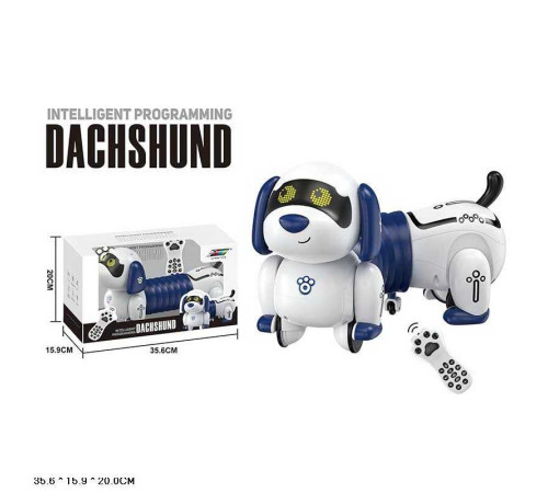 Собачка на радіокеруванні K 45 (12) акумулятор 3.7 V, пульт керування, звуки, мелодії, підсвічування, сенсорний датчик, режим програмування, в коробці
