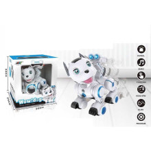 Песик на радіокеруванні K 10 (6) акум. 3.7V, USB-кабель, пульт, підсвічування, звуки, мелодії, танцює, ходить, кліпає очима, сенсорні ділянки, регулювання гучності, програмування, викрутка, в коробці