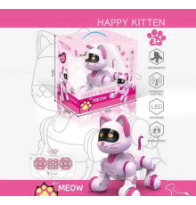 Котик на радіокеруванні 6602 (12) акум. 3,7 V, пульт керування, трюки, підсвічування, звуки, рухливі елементи, LED очі, сенсор. датчик, в коробці