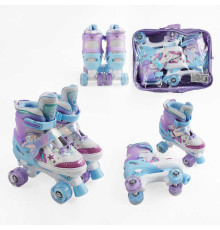 Ролики 67011-31 М розмір 34-38 (6) колір Фіолетовий, колеса PU, КОЛЕСА ЗІ СВІТЛОМ, устілка 21-23 см, d коліс – 4,5 см, в сумці