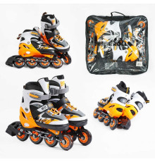 Ролики 75677-М Best Roller /розмір 34-37/ колір – ПОМАРАНЧЕВИЙ (6) колеса PU, ПЕРЕДНЄ КОЛЕСО СВІТЛО, устілка 21.5-24 см, d колес – 7 см, в сумці