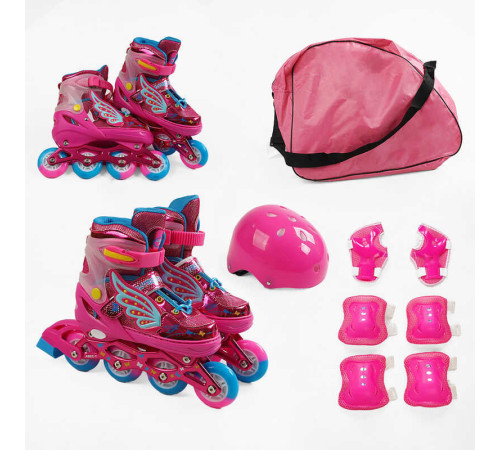 Ролики с захистом SC-45800 S розмір 31-34 (6) колір РОЖЕВИЙ, колеса PU, ПЕРЕДНЄ КОЛЕСО СВІТЛО, устілка 17-20 см, d коліс – 6 см, в сумці – в наличии! Купите сейчас у KAZKOVA Ролики с захистом SC-45800 S розмір 31-34 (6) колір РОЖЕВИЙ, колеса PU, ПЕРЕДНЄ КОЛЕСО СВІТЛО, устілка 17-20 см, d коліс – 6 см, в сумці – в наличии! Купите сейчас у KAZKOVA