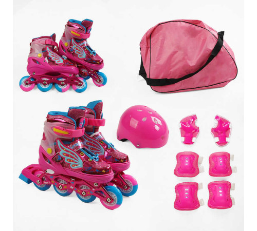 Ролики с захистом SC-91300 М розмір 35-38 (6) колір РОЖЕВИЙ, колеса PU, ПЕРЕДНЄ КОЛЕСО СВІТЛО, устілка 21-24 см, d колес – 6.5 см, в сумці – в наличии! Купите сейчас у KAZKOVA Ролики с захистом SC-91300 М розмір 35-38 (6) колір РОЖЕВИЙ, колеса PU, ПЕРЕДНЄ КОЛЕСО СВІТЛО, устілка 21-24 см, d колес – 6.5 см, в сумці – в наличии! Купите сейчас у KAZKOVA