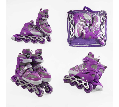 Ролики 76023-S /розмір 29-33/ колір – ФІОЛЕТОВИЙ (6) колеса PVC, устілка 17-20 см, ПЕРЕДНЄ КОЛЕСО СВІТЛО, d – 6.5 см, в сумці – в наличии! Купите сейчас у KAZKOVA Ролики 76023-S /розмір 29-33/ колір – ФІОЛЕТОВИЙ (6) колеса PVC, устілка 17-20 см, ПЕРЕДНЄ КОЛЕСО СВІТЛО, d – 6.5 см, в сумці – в наличии! Купите сейчас у KAZKOVA