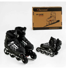 Ролики 90517-L розмір 39-42 (6) колір СІРИЙ, колеса PU, устілка 23.5-26 см, d – 9 см, алюмінієва рама, підшипник ABEC-7, в сумці