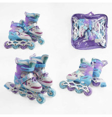 Ролики 67728-S розмір 31-34 (6) колір ФІОЛЕТОВИЙ, устілка 18-20 см, колеса PU, d колес – 6 см, підсвічування коліс, в сумці