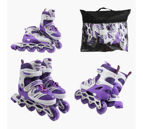 Ролики 16499-S /розмір 29-33/ колір – ФІОЛЕТОВИЙ (6) колеса PU, ПЕРЕДНЄ КОЛЕСО СВІТЛО, d – 6.5 см, в сумці – в наличии! Купите сейчас у KAZKOVA Ролики 16499-S /розмір 29-33/ колір – ФІОЛЕТОВИЙ (6) колеса PU, ПЕРЕДНЄ КОЛЕСО СВІТЛО, d – 6.5 см, в сумці – в наличии! Купите сейчас у KAZKOVA