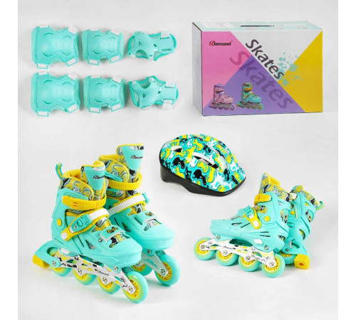 Ролики с захистом 30202-М розмір 35-38 (6) колір БІРЮЗОВИЙ, колеса PU, ПЕРЕДНЄ КОЛЕСО СВІТЛО, устілка – 18.5-20.5 см, d колес – 6.5 см, в коробці – в наличии! Купите сейчас у KAZKOVA Ролики с захистом 30202-М розмір 35-38 (6) колір БІРЮЗОВИЙ, колеса PU, ПЕРЕДНЄ КОЛЕСО СВІТЛО, устілка – 18.5-20.5 см, d колес – 6.5 см, в коробці – в наличии! Купите сейчас у KAZKOVA