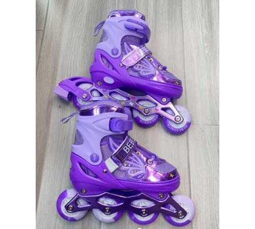 Ролики с захистом SC-26601 S розмір 31-34 (6) колір ФІОЛЕТОВИЙ, колеса PU, ПЕРЕДНЄ КОЛЕСО СВІТЛО, устілка 17-20 см, d коліс – 6 см, в сумці – в наличии! Купите сейчас у KAZKOVA