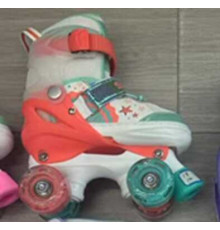 Ролики 30150-40 М розмір 34-38 (6) колір Кораловий, колеса PU, КОЛЕСА ЗІ СВІТЛОМ, устілка 21-23 см, d коліс – 4,5 см, в сумці