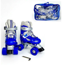 Ролики 5288-XS розмір 27-30 (6) колір СИНІЙ, колеса PVC, устілка 15-18 см, d колес – 4,5 см, в сумці