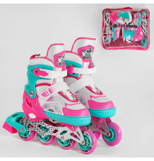 Ролики 91404-L Best Roller /розмір 38-42/ (6) колеса PU, ПЕРЕДНЄ КОЛЕСО ЗІ СВІТЛОМ, в сумці, d коліс – 7 см