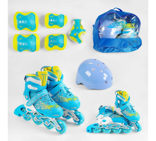 Ролики с захистом 6917-М розмір 35-38 (6) колір СИНІЙ, колеса PU, ПЕРЕДНЄ КОЛЕСО СВІТЛО, устілка 20-24 см, d колес – 6.5 см, в сумці – в наличии! Купите сейчас у KAZKOVA Ролики с захистом 6917-М розмір 35-38 (6) колір СИНІЙ, колеса PU, ПЕРЕДНЄ КОЛЕСО СВІТЛО, устілка 20-24 см, d колес – 6.5 см, в сумці – в наличии! Купите сейчас у KAZKOVA