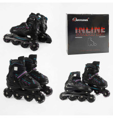 Ролики 5321-65 L розмір 39-42 (6) колеса PU, d – 7.6 см, устілка 24-27 см, алюмінієва рама, підсвічування коліс, підшипник ABEC-7, в коробці