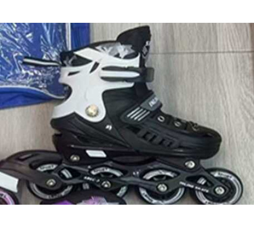 Ролики 9566-311 M /розмір 34-38/ колір – Чорний (6) колеса PU, ПЕРЕДНЄ КОЛЕСО СВІТЛО, d – 6.5 см, в сумці – в наличии! Купите сейчас у KAZKOVA