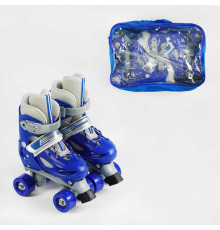 Ролики 7386-S розмір 31-34 (6) колір СИНІЙ, колеса PVC, устілка 18.5-20 см, d колес – 4.5 см, в сумці