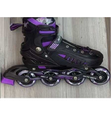 Ролики 312-55 L /розмір 39-43/ колір – Фіолетовий (6) колеса PU, ПЕРЕДНЄ КОЛЕСО СВІТЛО, d – 6.5 см, в сумці