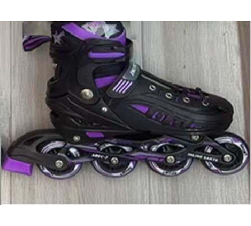 Ролики 312-55 L /розмір 39-43/ колір – Фіолетовий (6) колеса PU, ПЕРЕДНЄ КОЛЕСО СВІТЛО, d – 6.5 см, в сумці – в наличии! Купите сейчас у KAZKOVA