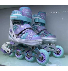 Ролики 802-5 S розмір 29-33 (6) колір Бірюзовий, колеса PU, d колес – 6 см, підсвічування коліс, в сумці