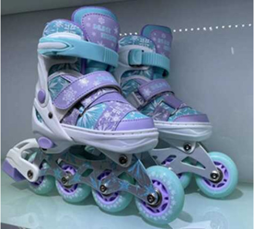 Ролики 802-5 S розмір 29-33 (6) колір Бірюзовий, колеса PU, d колес – 6 см, підсвічування коліс, в сумці – в наличии! Купите сейчас у KAZKOVA