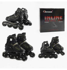 Ролики 5411-20 L розмір 39-42 (6) колеса PU, d – 7.6 см, устілка 24-27 см, алюмінієва рама, підсвічування коліс, підшипник ABEC-7, в коробці