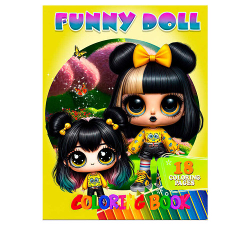 гр Розмальовка 18 кольорових малюнків "Funny Doll" 9789655322873 (50) "Jumbi"