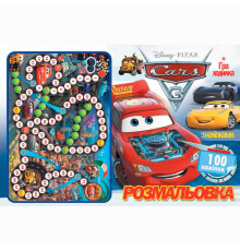 гр Розмальовка А4 + 100 наліпок: "Машинки 3" / укр / (50) формат А4, 16 сторінок + гра бродилка в подарунок 6900203254580