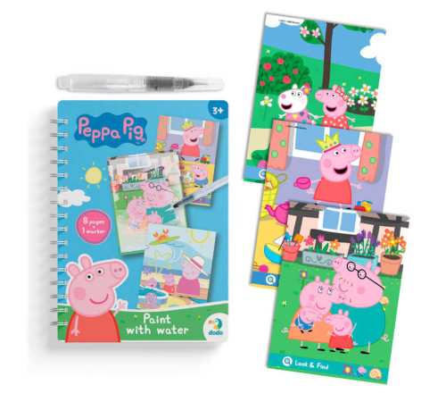 гр Водні розмальовки "Pig" 200645 (30) "DoDo", водний маркер, 8 сторінок, гра на пошук предмета, в пакеті